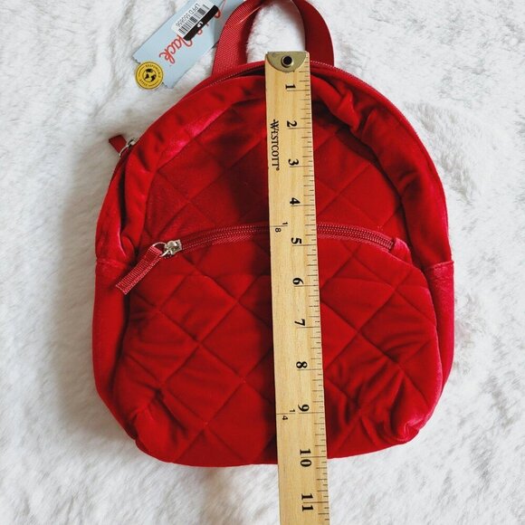 Cat & Jack Girls' Quilted Velvet 10" Mini Backpack 4KIDF-AG - Picture 5 of 7